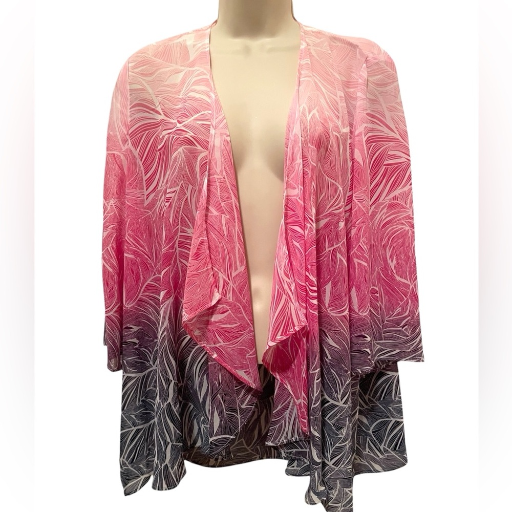 Allison Daley Women’s Kimono Pink & Purple Ombré Sheere Size 10P Pretty !